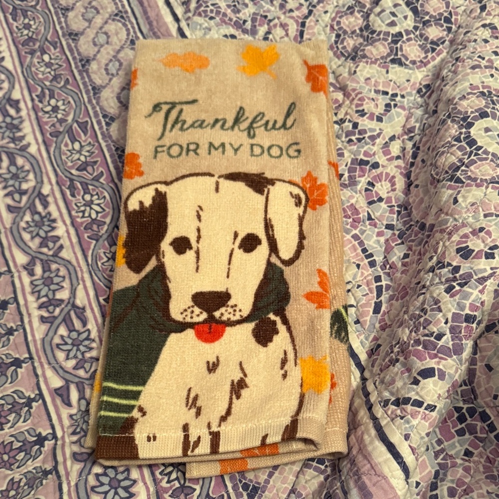 Kohl's Thankful Dog Tan Blanket